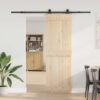 Sliding Door Hardware Kit 213.5 cm Steel Black