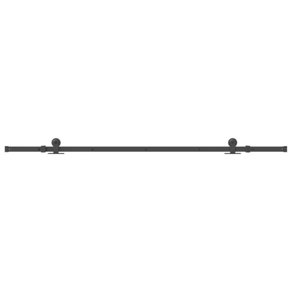 Sliding Door Hardware Kit 213.5 cm Steel Black