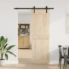 Sliding Door Hardware Kit 152.5 cm Steel Black