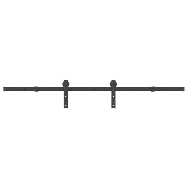Sliding Door Hardware Kit 183 cm Steel Black
