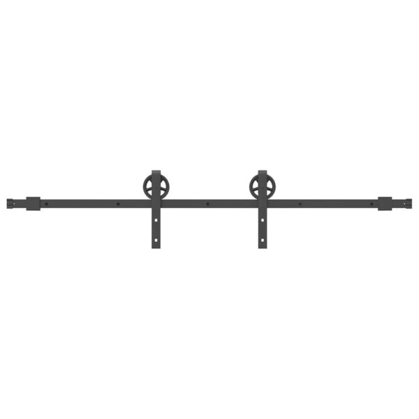 Sliding Door Hardware Kit 183 cm Steel Black