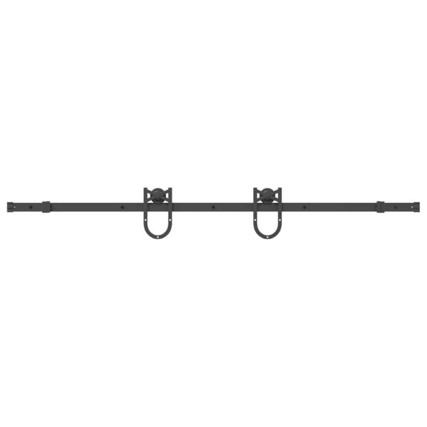 Sliding Door Hardware Kit 183 cm Steel Black