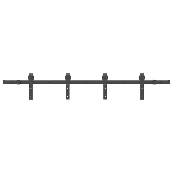 Sliding Door Hardware Kit 183 cm Steel Black