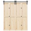 Sliding Door Hardware Kit 183 cm Steel Black