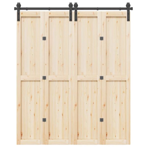 Sliding Door Hardware Kit 183 cm Steel Black