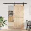 Sliding Door Hardware Kit 200 cm Steel Black