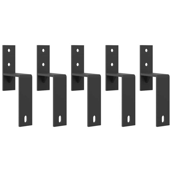 Barn Door Bypass Brackets 5 pcs for Flat Rails Carbon Steel