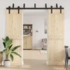 Barn Door Bypass Brackets 5 pcs for Flat Rails Carbon Steel
