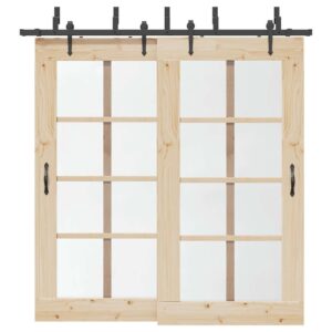 Sliding Door Hardware Kit 213,5 cm Steel Black