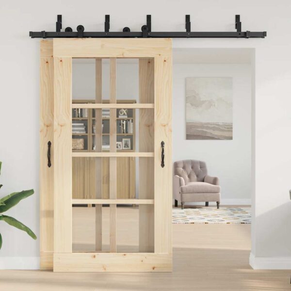 Sliding Door Hardware Kit 213,5 cm Steel Black
