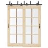 Sliding Door Hardware Kit 183 cm Steel Black