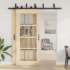 Sliding Door Hardware Kit 200 cm Steel Black
