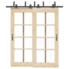 Sliding Door Hardware Kit 200 cm Steel Black