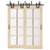 Sliding Door Hardware Kit 183 cm Steel Black