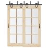 Sliding Door Hardware Kit 183 cm Steel Black