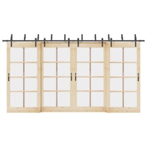 Sliding Door Hardware Kit 213,5 cm Steel Black