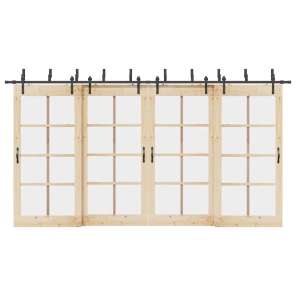 Sliding Door Hardware Kit 213,5 cm Steel Black
