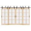 Sliding Door Hardware Kit 183 cm Steel Black