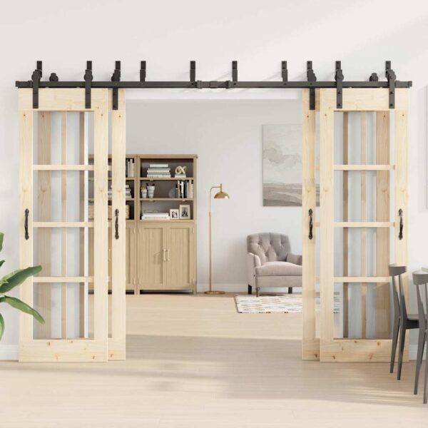 Sliding Door Hardware Kit 152,5 cm Steel Black