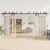 Sliding Door Hardware Kit 213,5 cm Steel Black