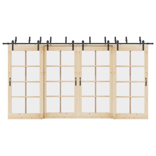 Sliding Door Hardware Kit 213,5 cm Steel Black