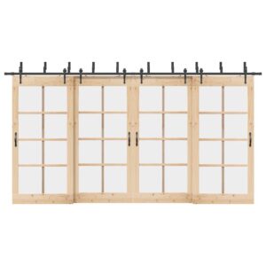 Sliding Door Hardware Kit 213,5 cm Steel Black