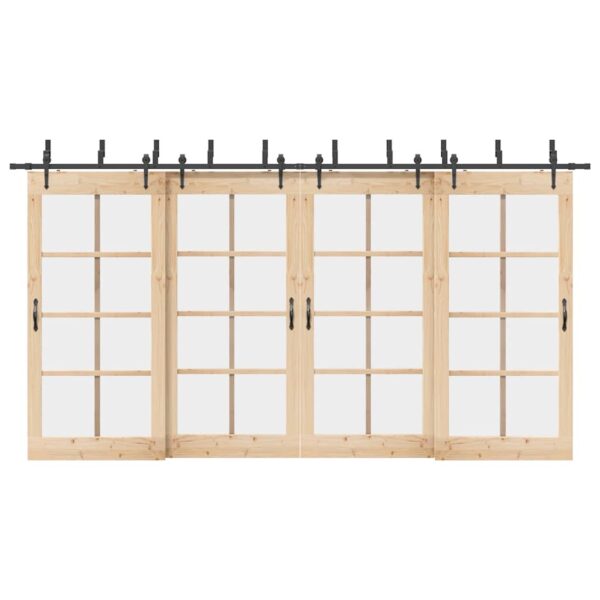 Sliding Door Hardware Kit 213,5 cm Steel Black