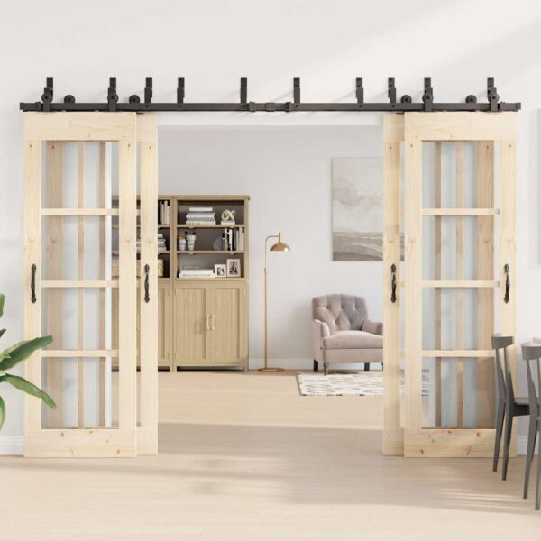 Sliding Door Hardware Kit 152,5 cm Steel Black