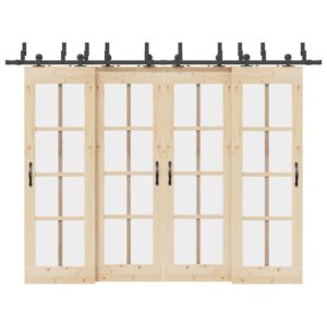 Sliding Door Hardware Kit 152,5 cm Steel Black