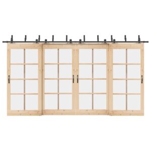 Sliding Door Hardware Kit 213,5 cm Steel Black
