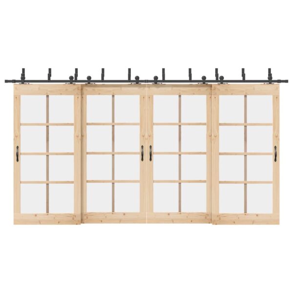 Sliding Door Hardware Kit 213,5 cm Steel Black