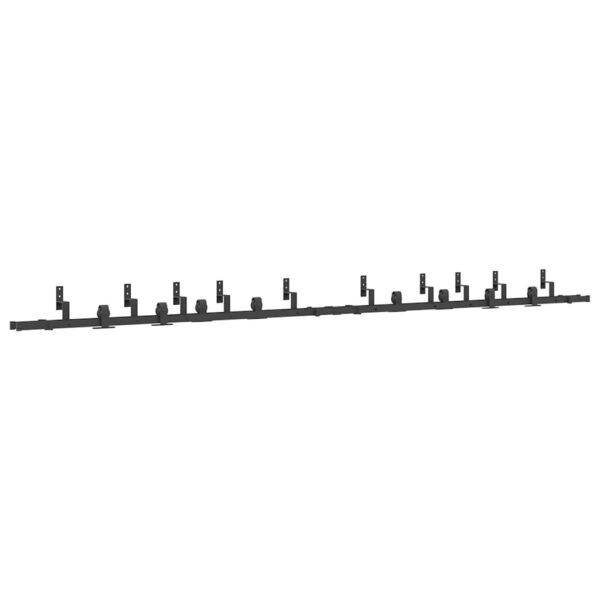 Sliding Door Hardware Kit 200 cm Steel Black
