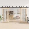 Sliding Door Hardware Kit 200 cm Steel Black