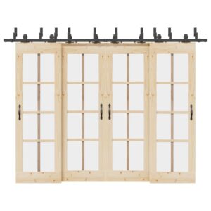 Sliding Door Hardware Kit 152,5 cm Steel Black