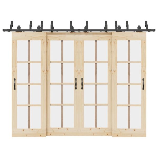 Sliding Door Hardware Kit 152,5 cm Steel Black