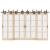 Sliding Door Hardware Kit 183 cm Steel Black