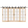 Sliding Door Hardware Kit 200 cm Steel Black
