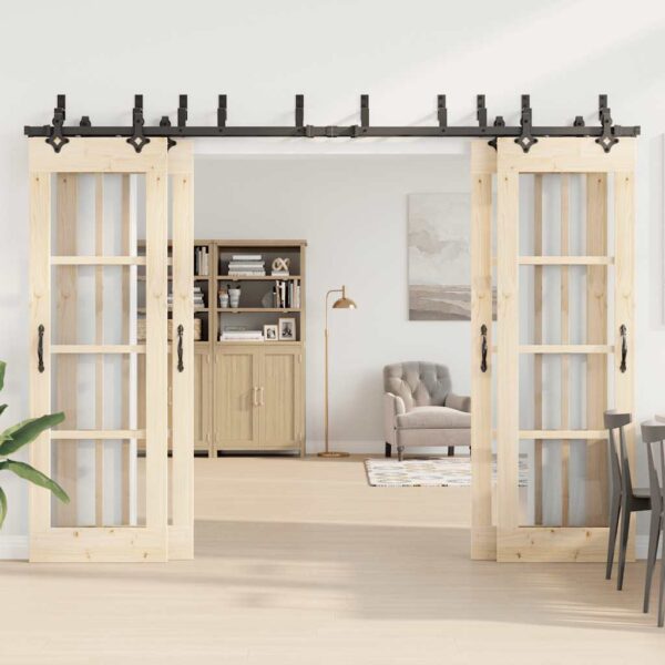 Sliding Door Hardware Kit 152,5 cm Steel Black