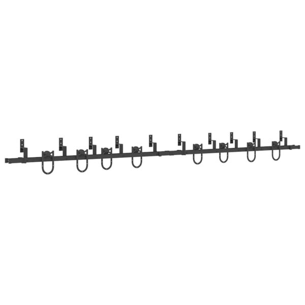 Sliding Door Hardware Kit 183 cm Steel Black