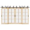 Sliding Door Hardware Kit 183 cm Steel Black