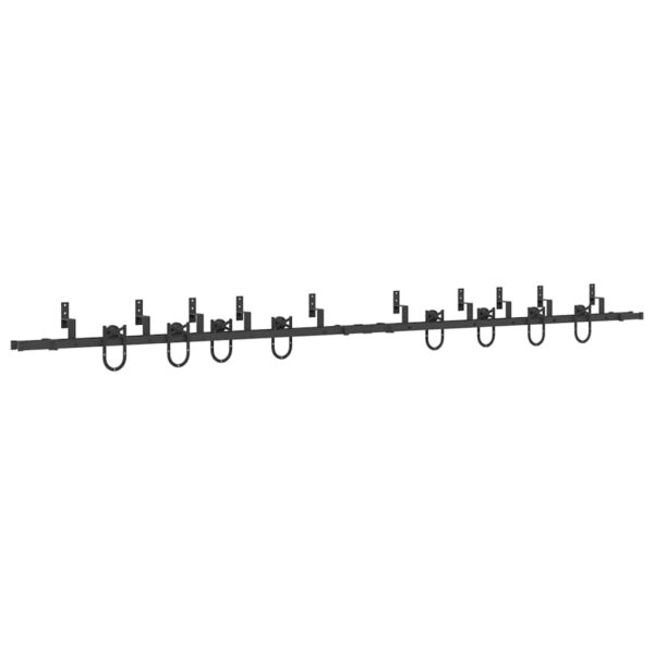 Sliding Door Hardware Kit 200 cm Steel Black
