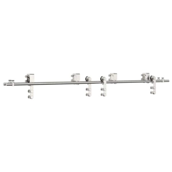 Sliding Door Hardware Kit 200 cm Stainless Steel Silver