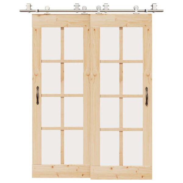 Sliding Door Hardware Kit 183 cm Stainless Steel Silver