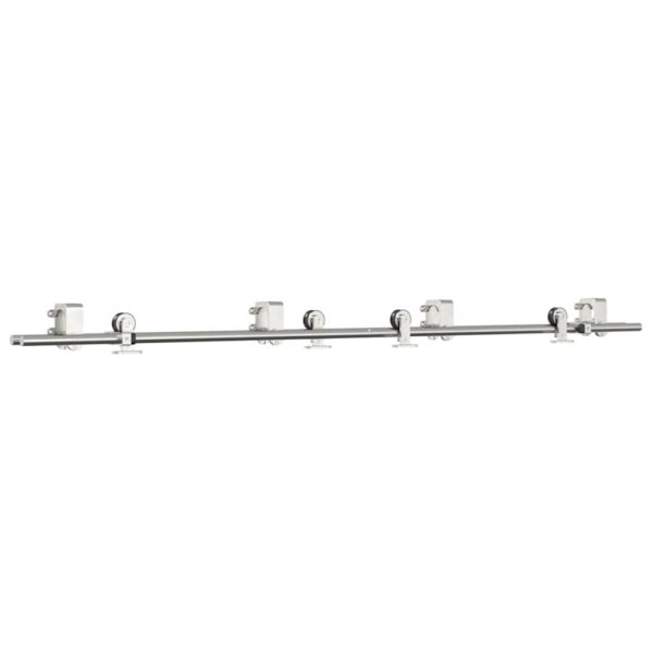 Sliding Door Hardware Kit 200 cm Stainless Steel Silver
