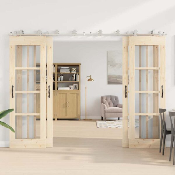 Sliding Door Hardware Kit 183 cm Stainless Steel Silver