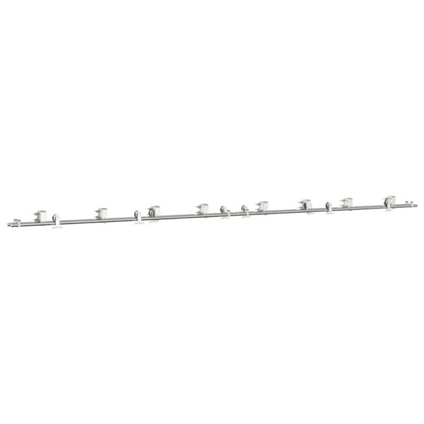 Sliding Door Hardware Kit 200 cm Stainless Steel Silver