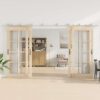 Sliding Door Hardware Kit 200 cm Stainless Steel Silver