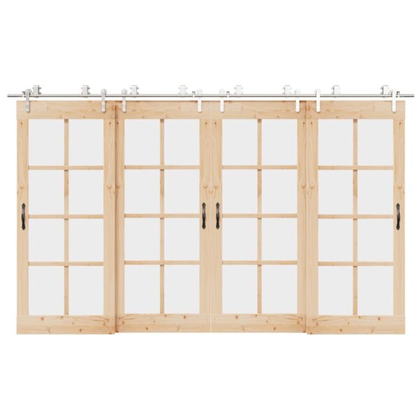Sliding Door Hardware Kit 183 cm Stainless Steel Silver
