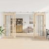 Sliding Door Hardware Kit 200 cm Stainless Steel Silver