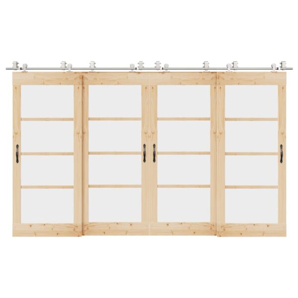 Sliding Door Hardware Kit 183 cm Stainless Steel Silver
